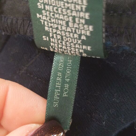 Lauren Ralph Lauren navy blue pants w/ taupe polka dots, 98% cotton, 6 - Picture 11 of 11